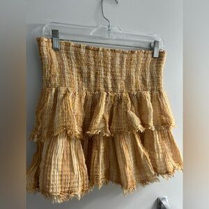 Aerie teared yellow skirt beach skirt